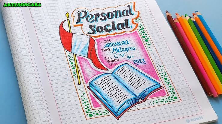 Carátula de personal social: diseños creativos y fáciles de hacer